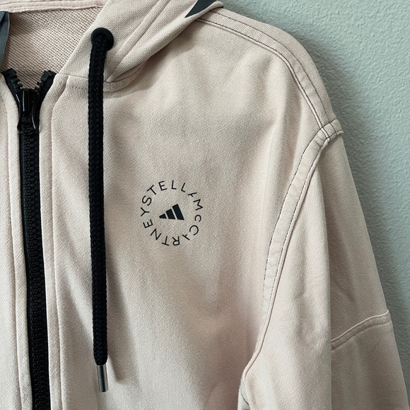 Adidas Stella Mccartney ASMC FZ Hooded Sweatshirt Zip Up Blush Black Size XS - Picture 2 of 10